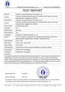 UV Sterilize Water Bottle RoHS Test Report